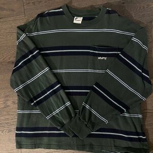 Green Striped Long Sleeve Shirt